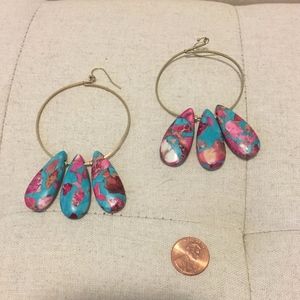 Anthropologie Turquoise Statement Earrings